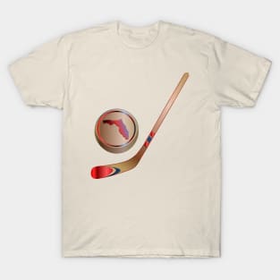 NHL - FL Tan Red Blue Stick and Puck T-Shirt